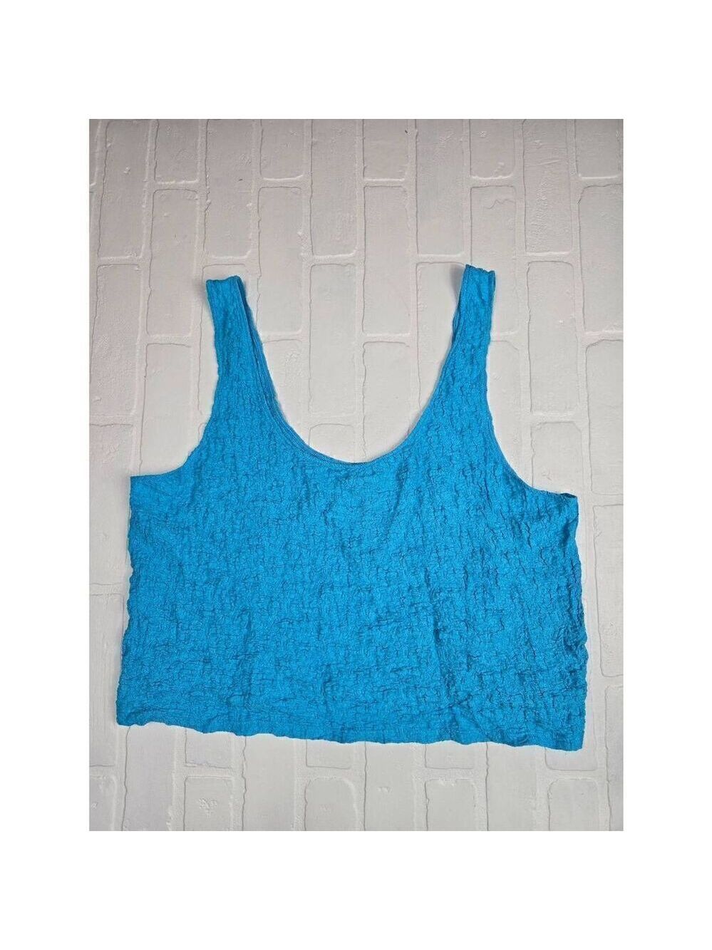 A New Day Blue Puckered Crop Top XXL